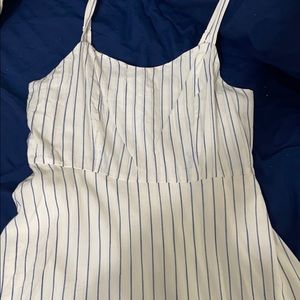 White and blue striped tank dress